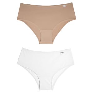 Kit 02 Calcinhas Microfibra Mousse/branco