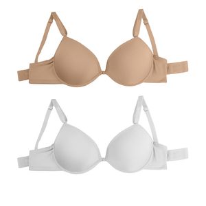 Kit 02 Soutiens Microfibra com Bojo e com Aro Mousse/branco
