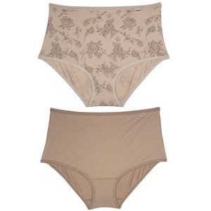 Kit 02 Calcinhas Largas Microfibra Liso Porcelana