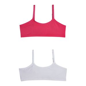 Kit 02 Tops Infantil Básico Rosa Pink/branco