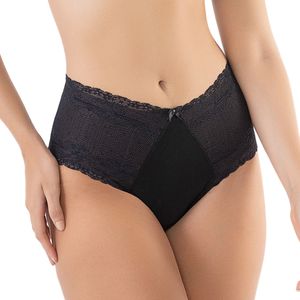 Calcinha Reforçada Cetinete e Renda Preto