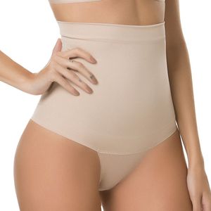 Calcinha Modeladora Cintura Alta sem Costura Areia