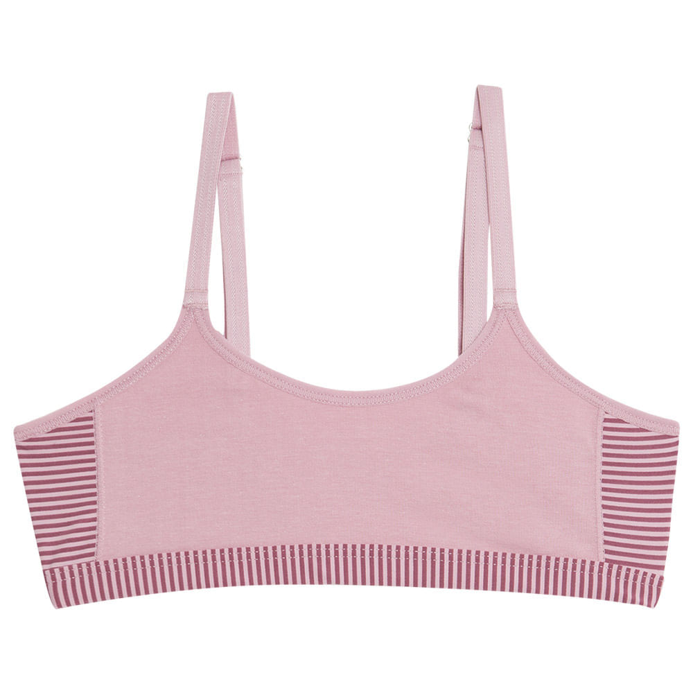 Sutiã Top Infantil Cotton Detalhes Microfibra Rosa Make