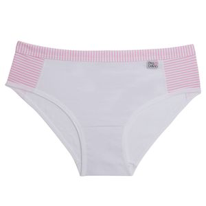 Calcinha Infantil em Cotton Detalhe em Microfibra Branco