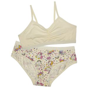 Kit 01 Soutien e Calcinha Cotton Perola Miss Delrio