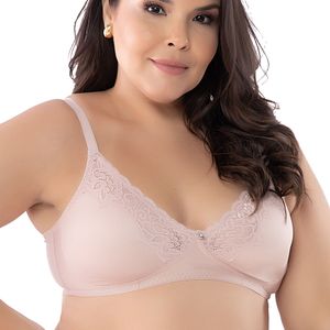 Soutien Reforçado com Renda e Pingente sem Bojo Rosa Romance