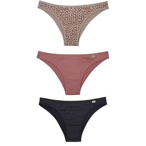 Kit 03 Calcinhas Tanga Estampa Felicia