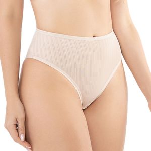Calcinha Média Microfibra Jacquard Vertical Areia