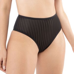 Calcinha Média Microfibra Jacquard Vertical Preto