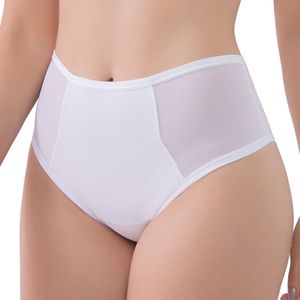 Calcinha Larga Leve Compressão Tule Branco