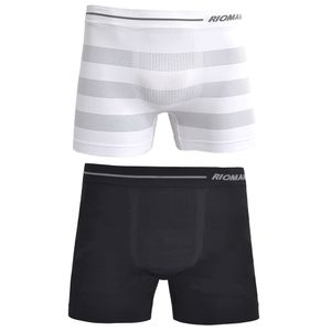 Kit 02 Cuecas Boxer sem Costura Rio Man Branco/preto