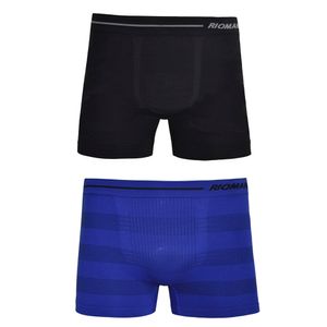 Kit 02 Cuecas Boxer sem Costura Rio Man Azul/preto