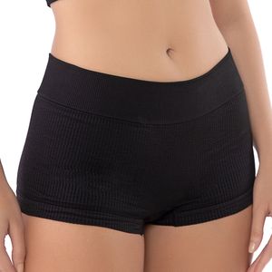 Short sem Costura Canelado Preto