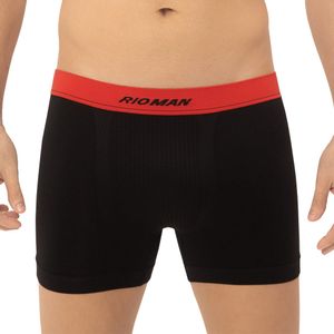 Cueca Boxer sem Costura Contraste Rioman - Preto/vermelho