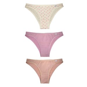 Kit 03 Calcinhas Tanga Microfibra Estampa Floral Coconut