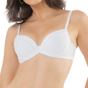 Soutien Microfibra Ponto de Crochê com Bojo com Aro Branco