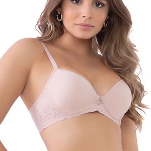 Soutien Microfibra e Renda com Bojo com Aro Rosa Romance
