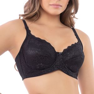 Soutien Anatômico Reforçado com Renda Lateral Larga Preto