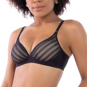 Kit com 2 Soutiens em Microfibra com Bojo Sem Aro Preto/Rosa Chá