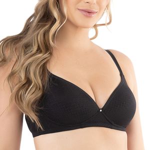Soutien Microfibra Jacquard com Bojo sem Aro Preto