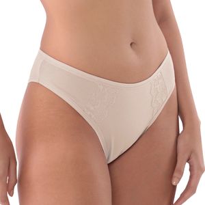 Calcinha Biquíni em Modal com Renda - Areia