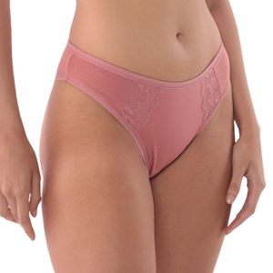 Calcinha Biquíni em Modal com Renda - Rosa Chá