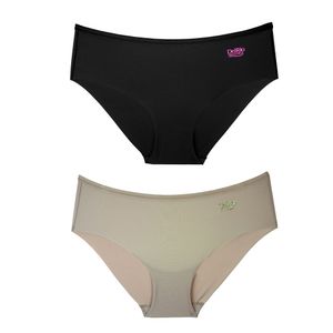 Kit 02 Calcinhas Biquini Delrio Invisible - Preto/mousse