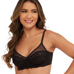 Soutien em Renda com Aro e Laterais Alongadas Preto