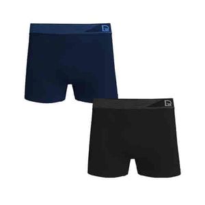 Kit 02 Cuecas Boxer sem Costura Marinho/preto