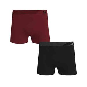 Kit 02 Cuecas Boxer sem Costura Vinho/preto