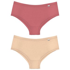 Kit 02 Calcinhas Largas Modal Fio Brilhante Rosa Chá/mousse