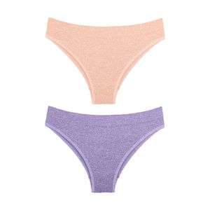 Kit 02 Calcinhas Biquini sem Costura Lavanda/pêssego