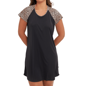 Camisola em Liganete com Mangas Leopardo