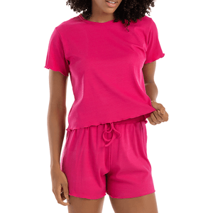 Short Doll Em Modal Canelado Pink