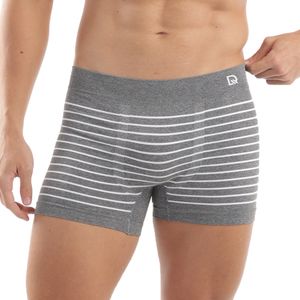 Cueca Boxer Sem Costura Listrada Mescla