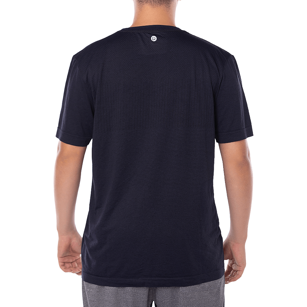 T-Shirt Sem Costura Rajada Azul Sky