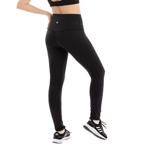 Calça Legging Em Tecido 3D Tecnology E Pala Larga Dupla Com Bolso Invisível Preto
