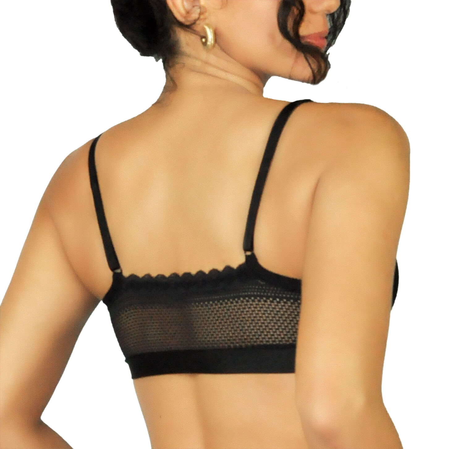 Soutiem Top Moldado Com Renda Em Sensitive Preto