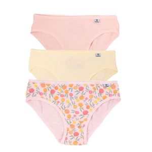 Kit Com 3 Calcinhas Tipo Biquíni Estampa Laranjas