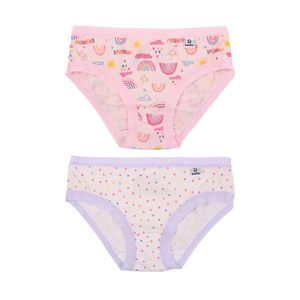 Kit com 2 Calcinhas de Biquíni em Modal Estampado Arco Íris