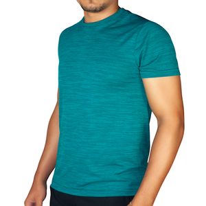 T-Shirt Masculina Sem Costura Flamê Verde Selva