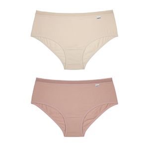 Kit Com 2 Calças De Cotton Leve Com Elástico Débora Nature E Romance