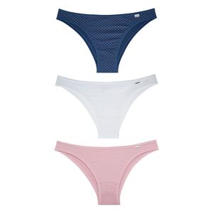 Kit De Tanga Trio Fashion Com Estampa Petit Poá