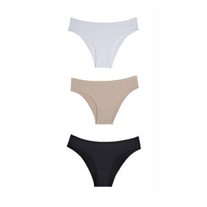 Kit 03 Calcinhas Biquini em Cotton Branco/Mousse/Preto