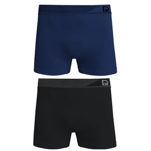Kit Duo De Boxers Cueca Sem Costura Delrio Marinho E Preto