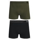 Kit-Duo-de-Cuecas-Boxers-Sem-Costura-Verde-Musgo-Preto