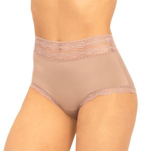 Calça Larga em Tecido Sensitive e Detalhes em Renda Quartzo