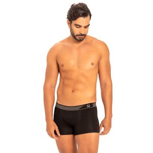 Cueca Boxer Sem Costura Individual em Algodão Preto