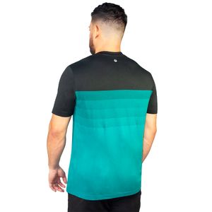T-Shirt Sem Costura com Listras Degradê Verde Selva