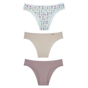 Kit 03 Calcinhas Tipo Biquini Infantil em Cotton